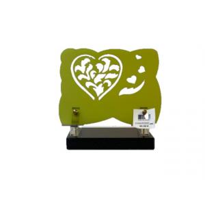 Plaque en plexiglas coeur vert