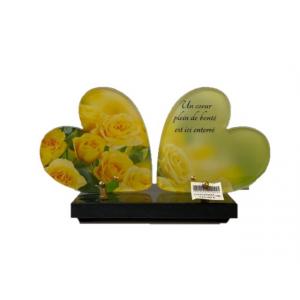 Plaque en plexiglas double coeur